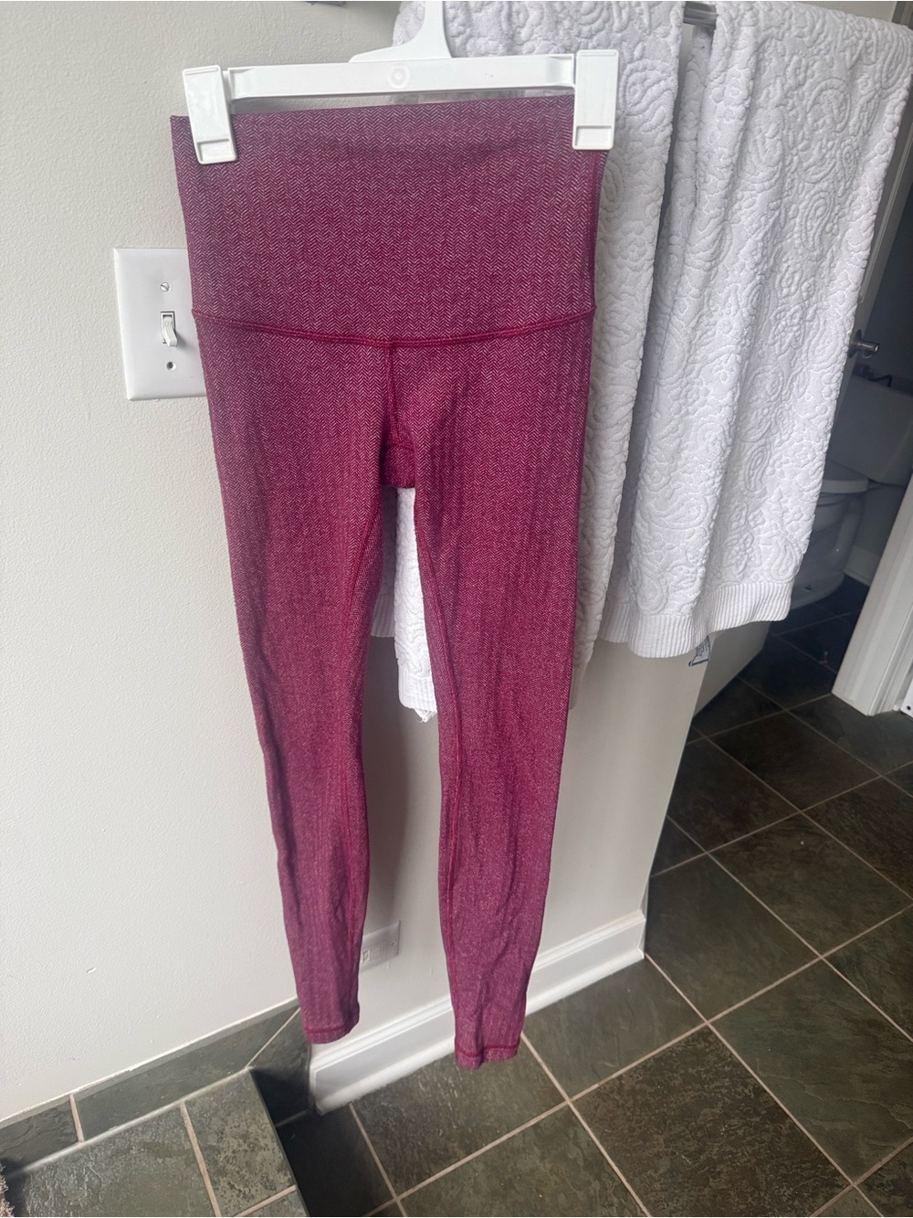 lululemon athletica high-waist textured leggings in wine